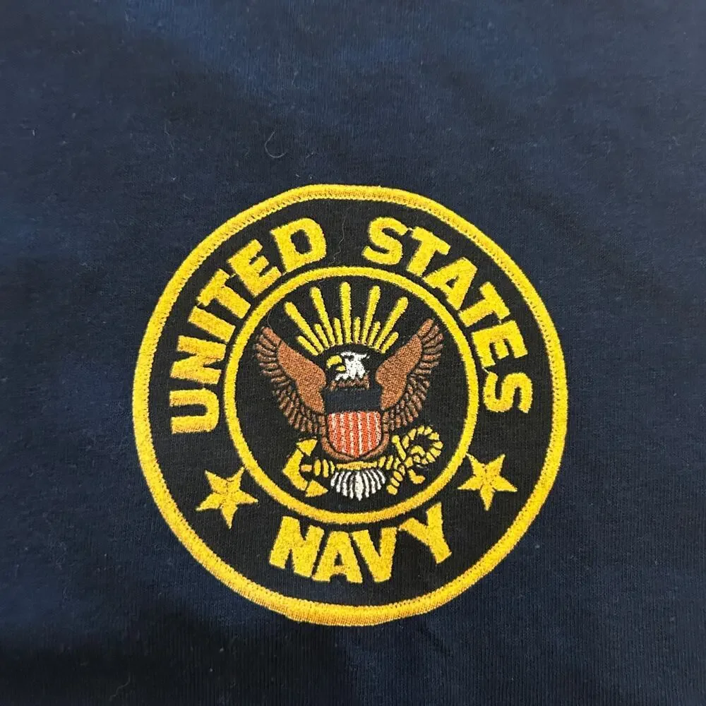 United States Navy Logo T-Shirt, 2XL, Two-Sided USA Flag Graphic, NWT - Picture 3 of 6